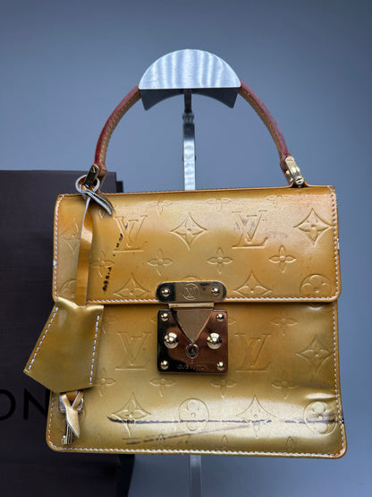 Vintage Louis Vuitton Vernis Leather Handbag Yellow