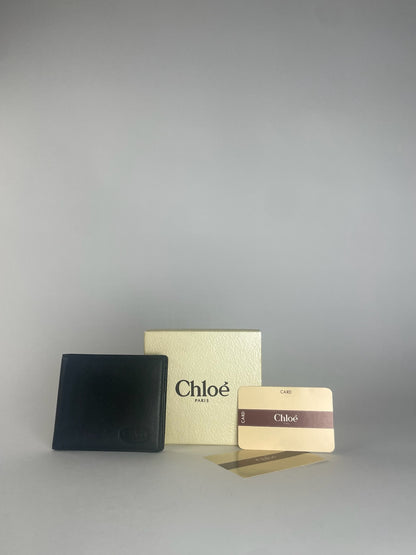 Vintage Chloe Flapable Leather Wallet Black