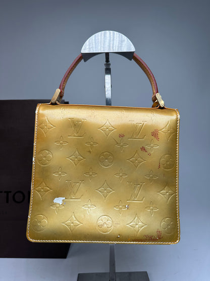 Vintage Louis Vuitton Vernis Leather Handbag Yellow