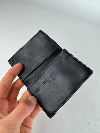 Vintage Givenchy Flapable Leather Card Holder Black 