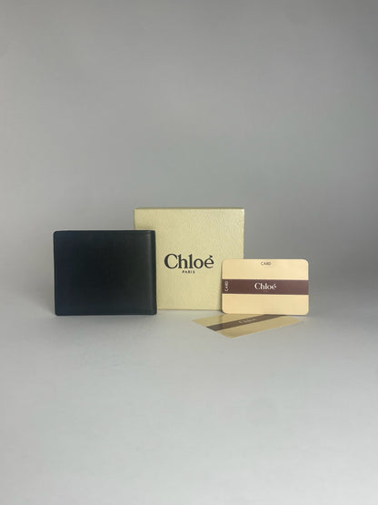 Vintage Chloe Flapable Leather Wallet Black
