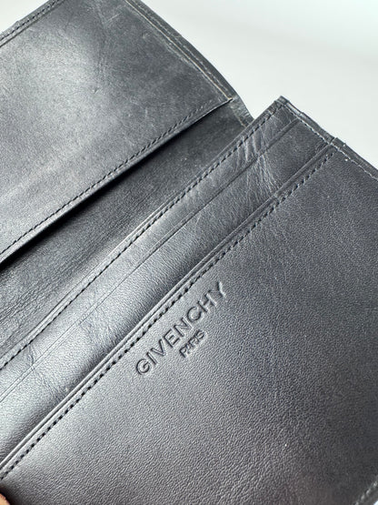 Vintage Givenchy Flapable Leather Card Holder Black 