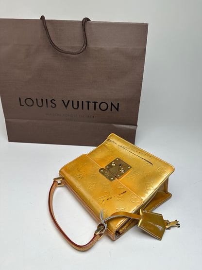 Vintage Louis Vuitton Vernis Leather Handbag Yellow