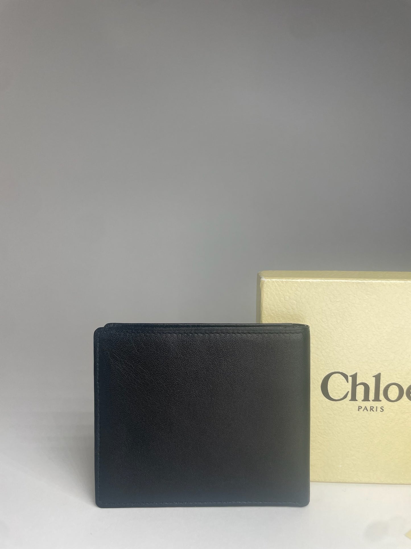 Vintage Chloe Flapable Leather Wallet Black