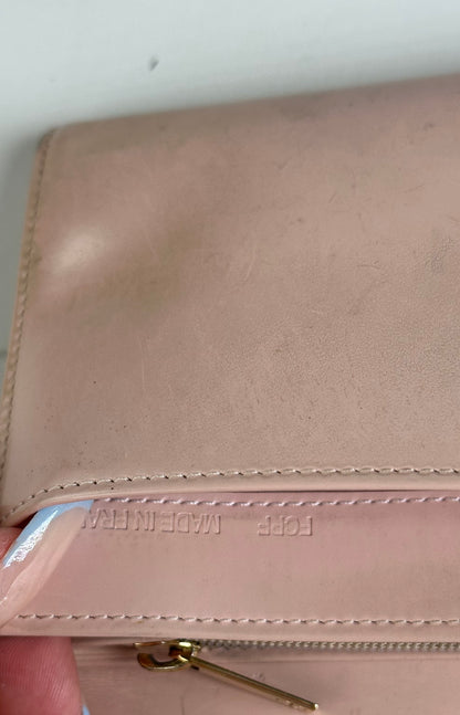 Vintage Cartier Leather Wallet Blush Pink Gold Clasp