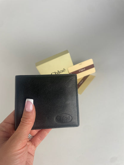 Vintage Chloe Flapable Leather Wallet Black