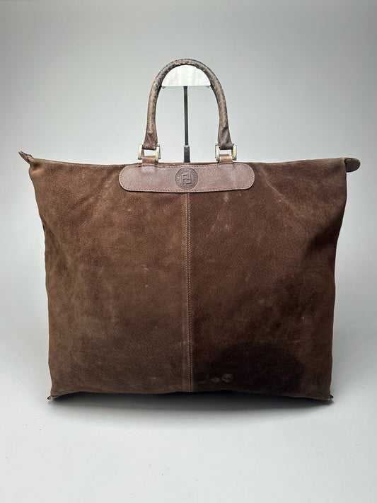 Vintage Fendi Suede Handbag Brown