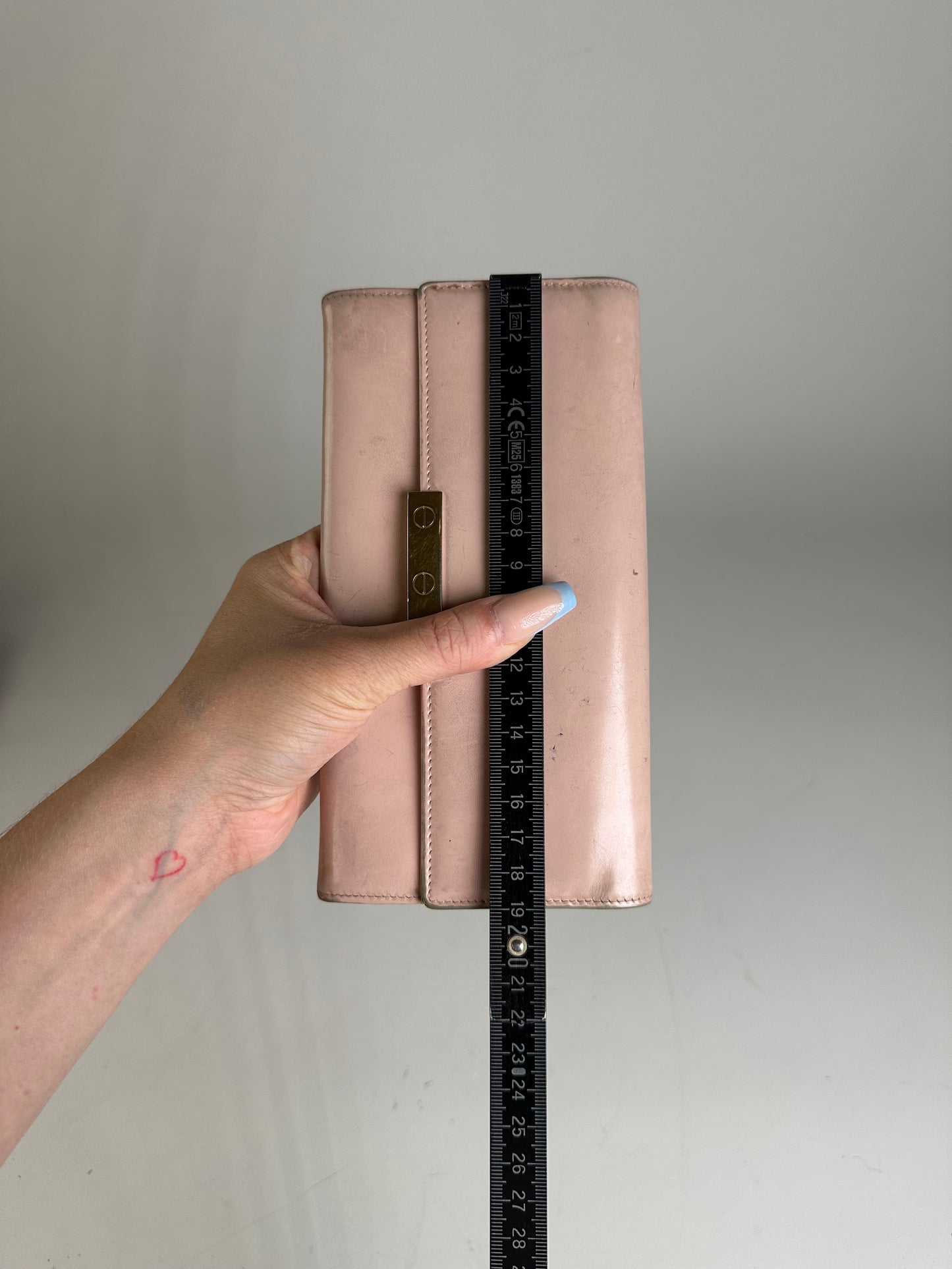 Vintage Cartier Leather Wallet Blush Pink Gold Clasp