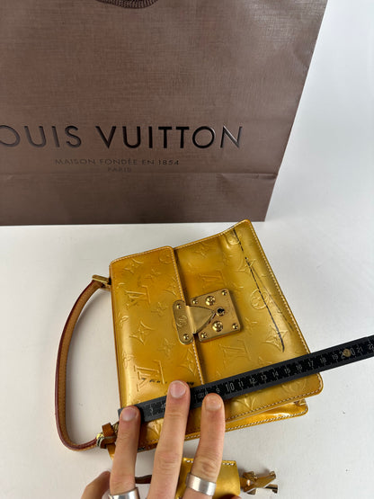 Vintage Louis Vuitton Vernis Leather Handbag Yellow