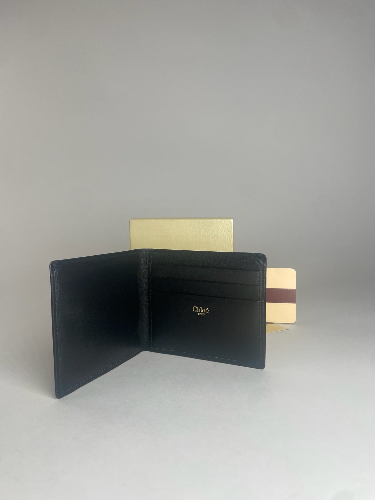 Vintage Chloe Flapable Leather Wallet Black