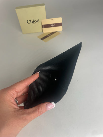 Vintage Chloe Flapable Leather Wallet Black