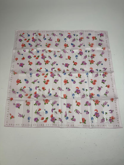 Vintage Celine Floral Scarf Pink