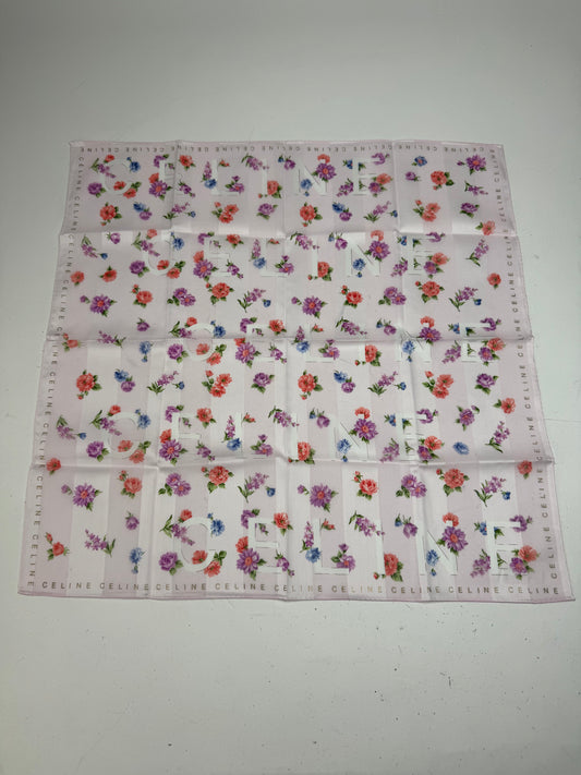 Vintage Celine Floral Scarf Pink