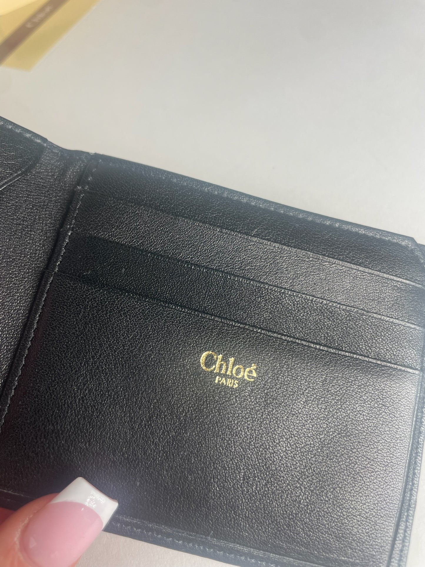 Vintage Chloe Flapable Leather Wallet Black