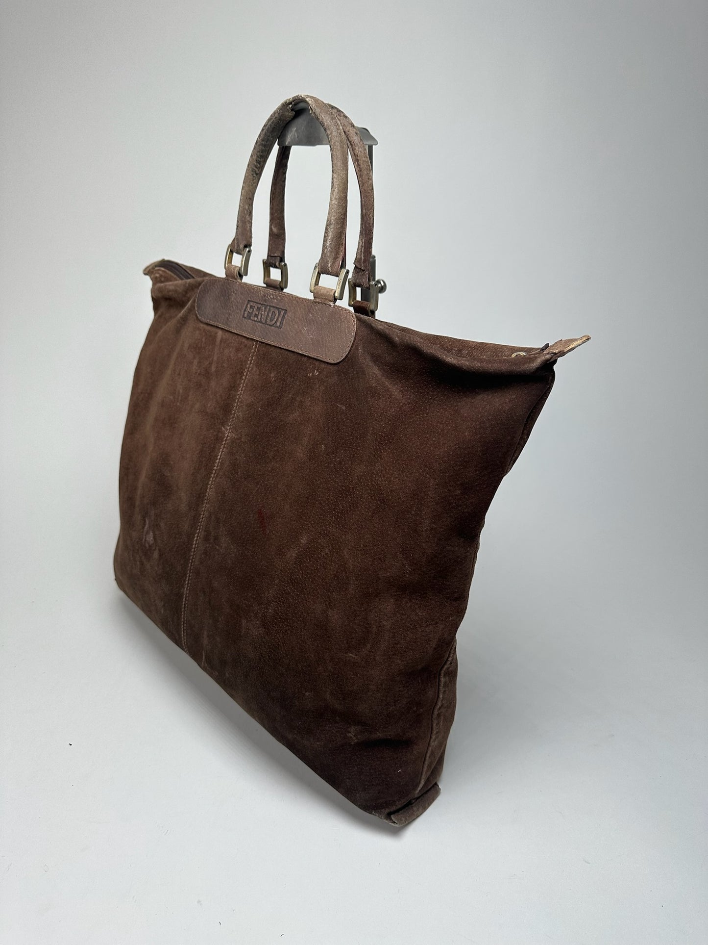Vintage Fendi Suede Handbag Brown