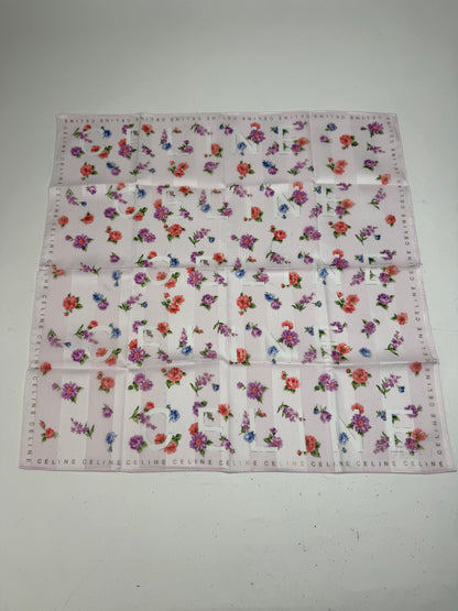 Vintage Celine Floral Scarf Pink