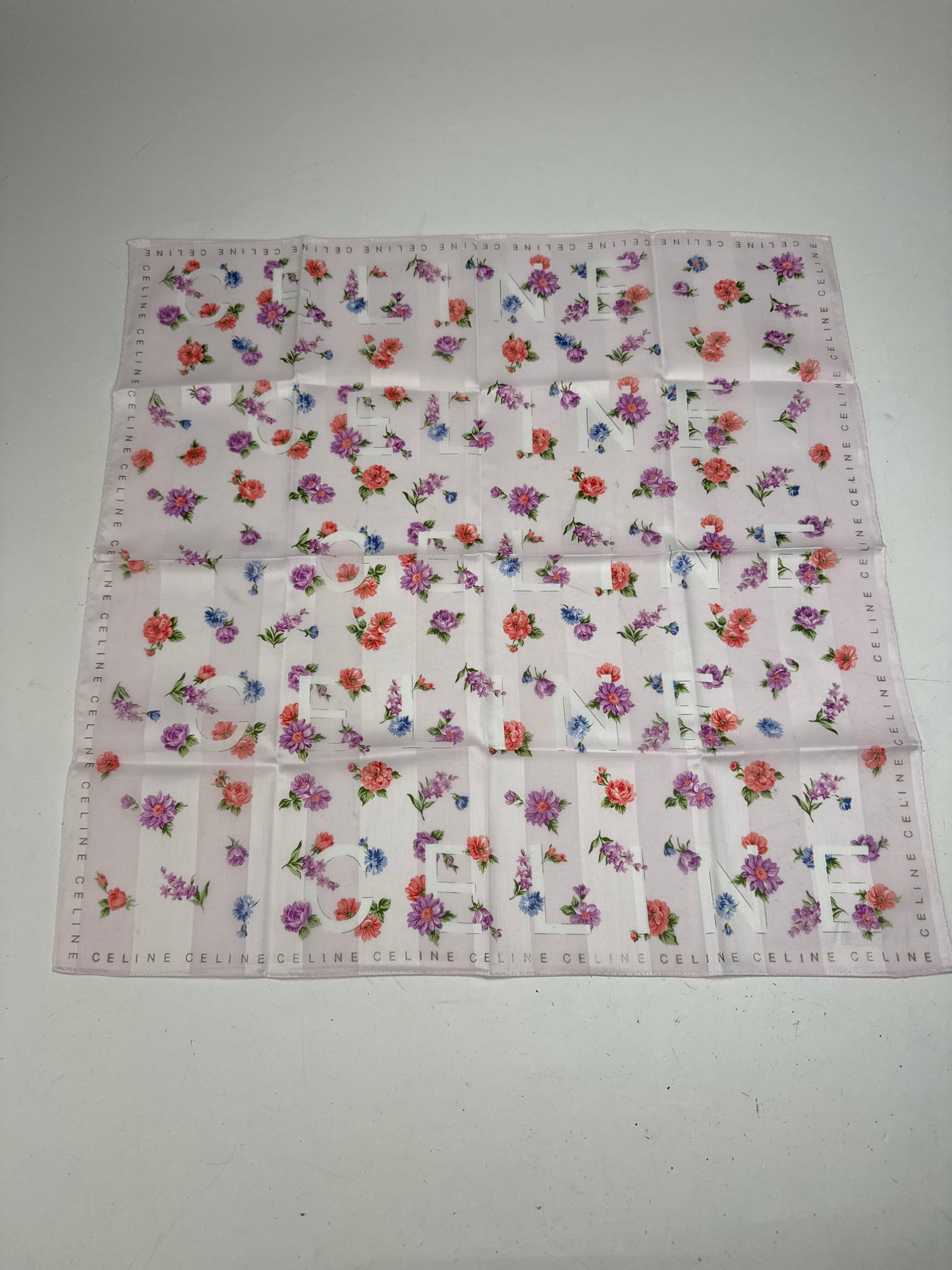Vintage Celine Floral Scarf Pink