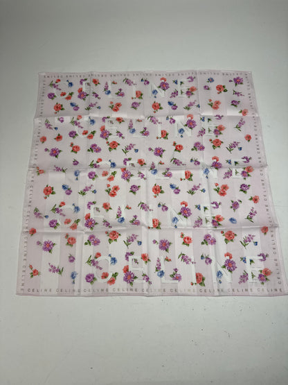 Vintage Celine Floral Scarf Pink