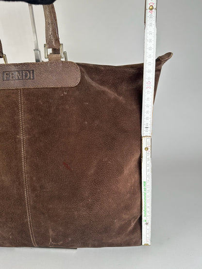 Vintage Fendi Suede Handbag Brown