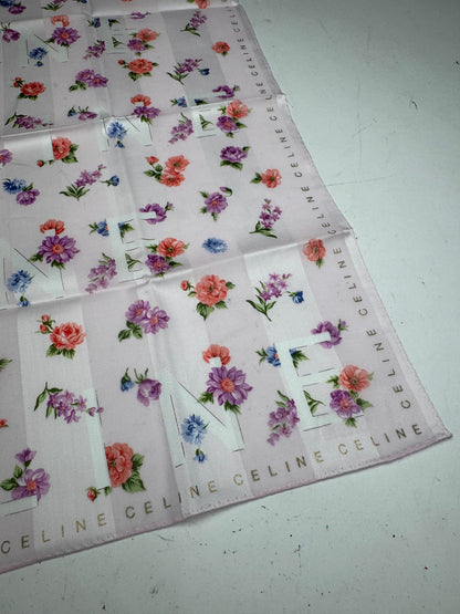 Vintage Celine Floral Scarf Pink