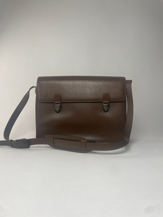 Vintage Issey Miyake Leather Shoulder Briefcase Brown