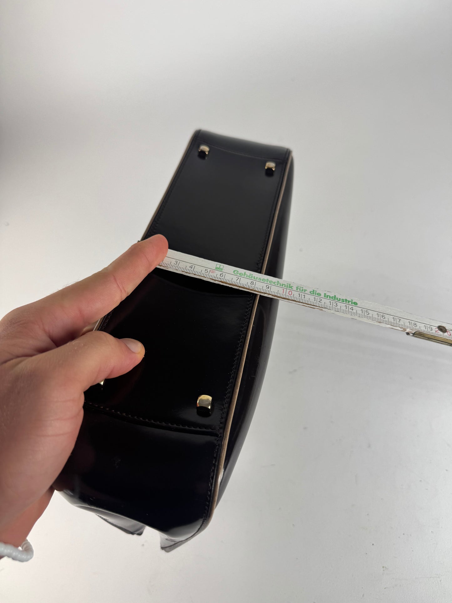 Vintage Salvatore Ferragamo Patent Leather Bag black brown