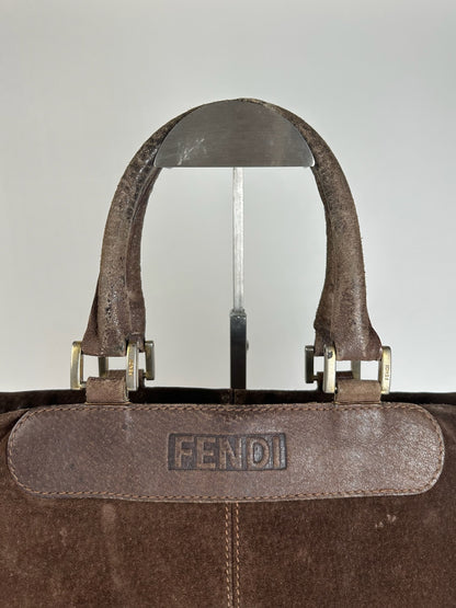 Vintage Fendi Suede Handbag Brown