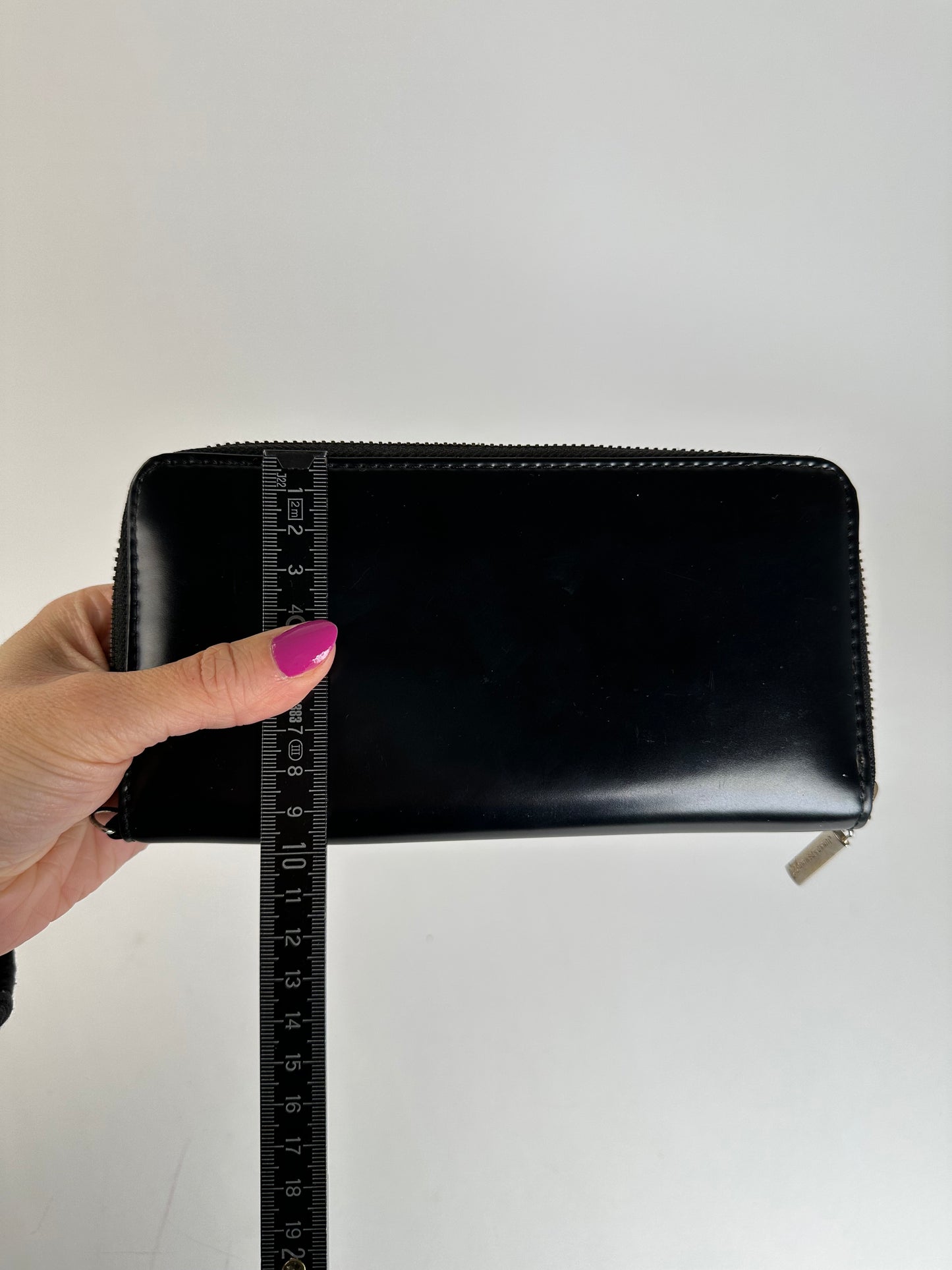 Vintage Junko Koshino Zip-Around Wallet Leather Black