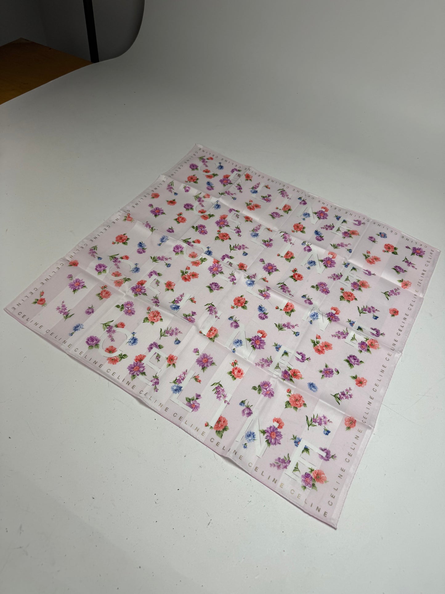 Vintage Celine Floral Scarf Pink