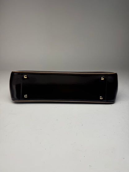 Vintage Salvatore Ferragamo Patent Leather Bag black brown