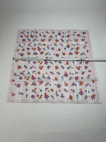 Vintage Celine Floral Scarf Pink