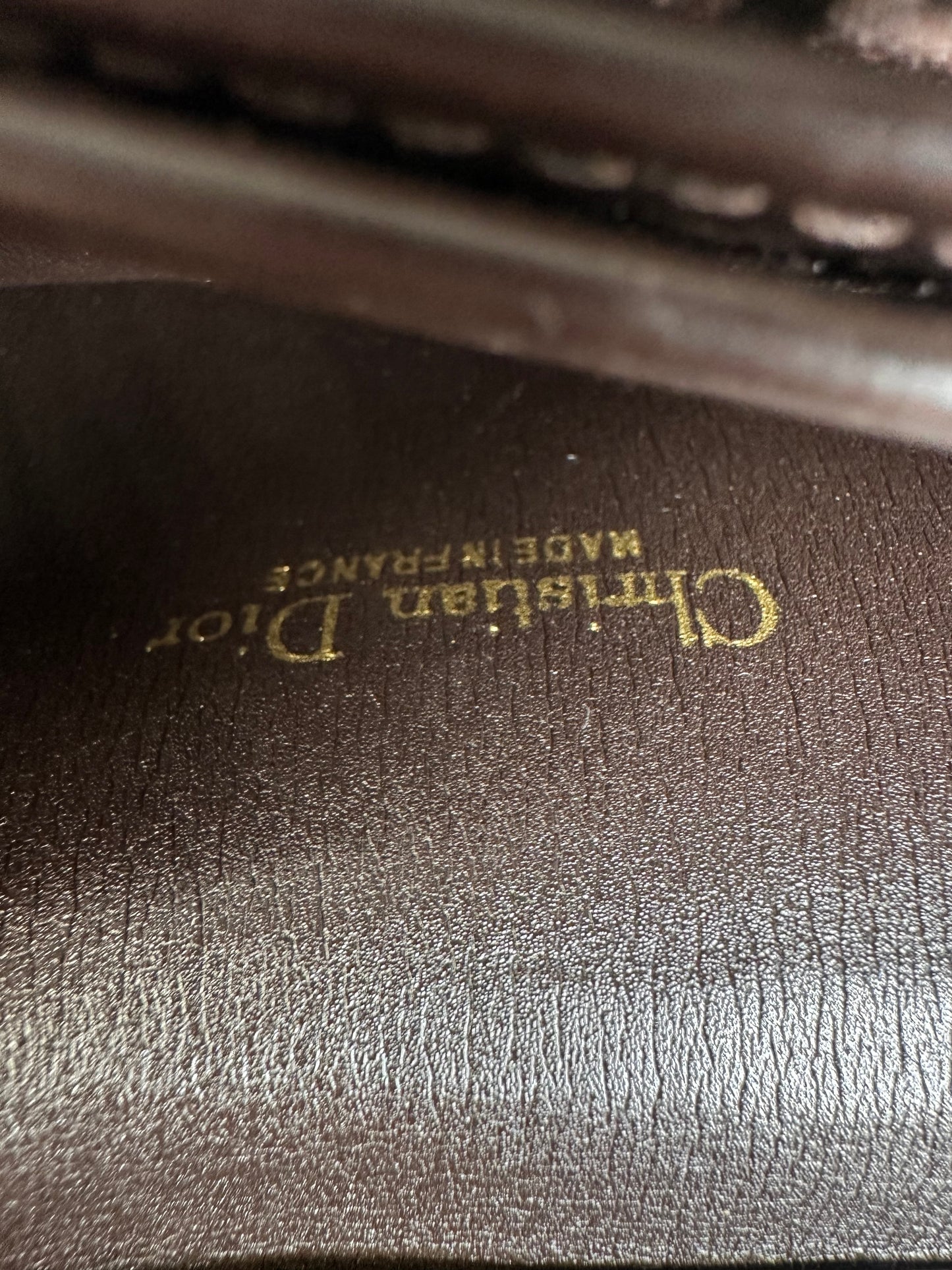 Vintage Dior Monogram Canvas Shoulder Bag Brown Gold