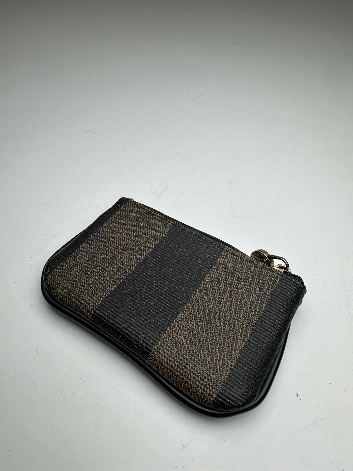 Vintage Fendi Card Holder Striped Brown