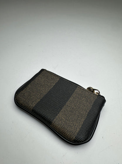 Vintage Fendi Card Holder Striped Brown