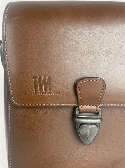 Vintage Issey Miyake Leather Shoulder Briefcase Brown