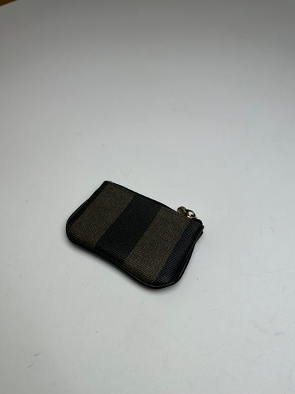 Vintage Fendi Card Holder Striped Brown
