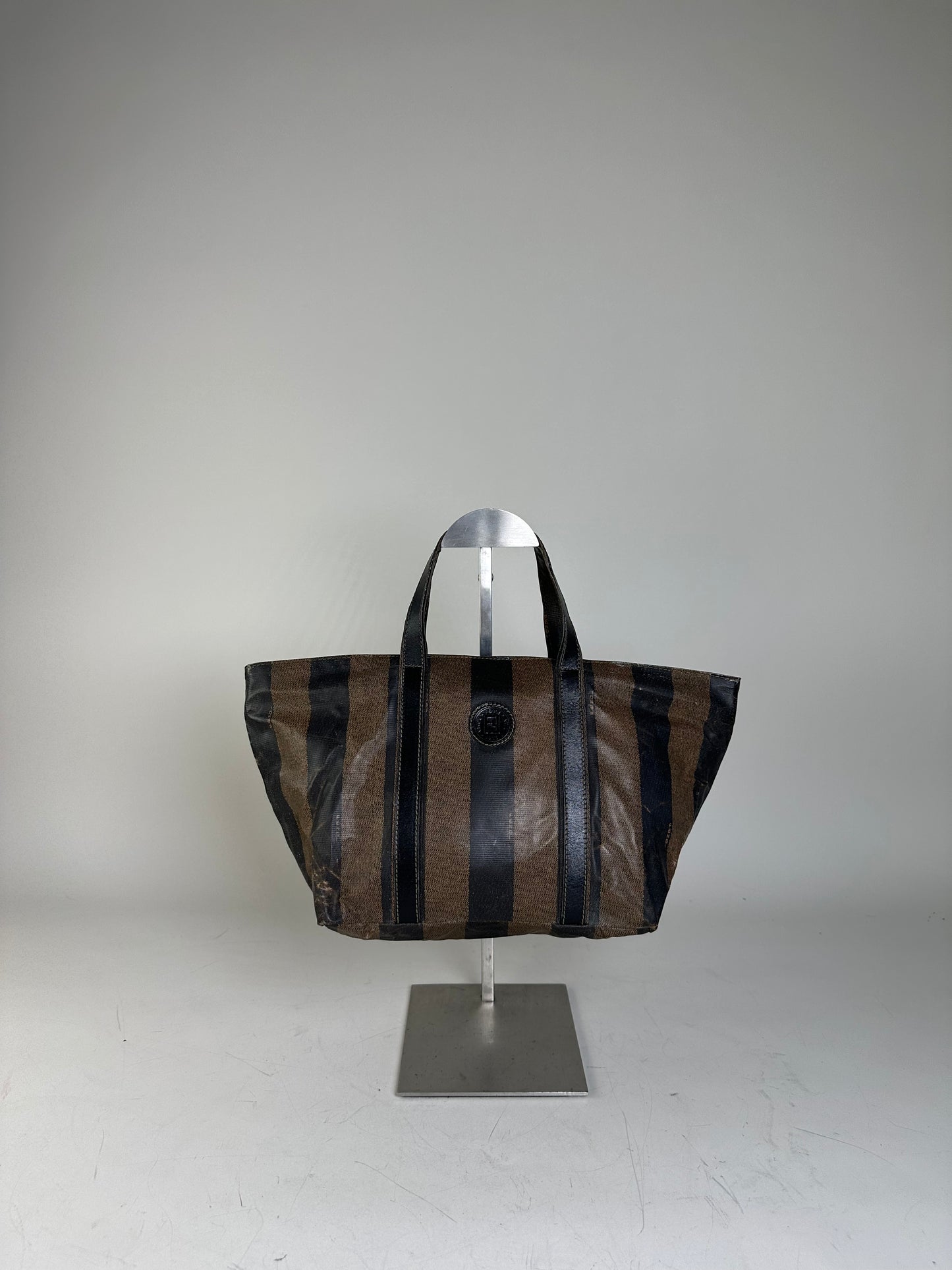 Vintage Fendi Canvas Tote Black Brown