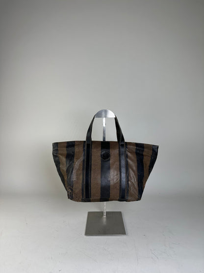 Vintage Fendi Canvas Tote Black Brown