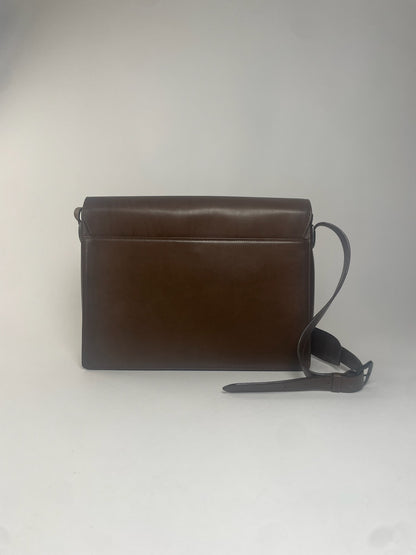Vintage Issey Miyake Leather Shoulder Briefcase Brown