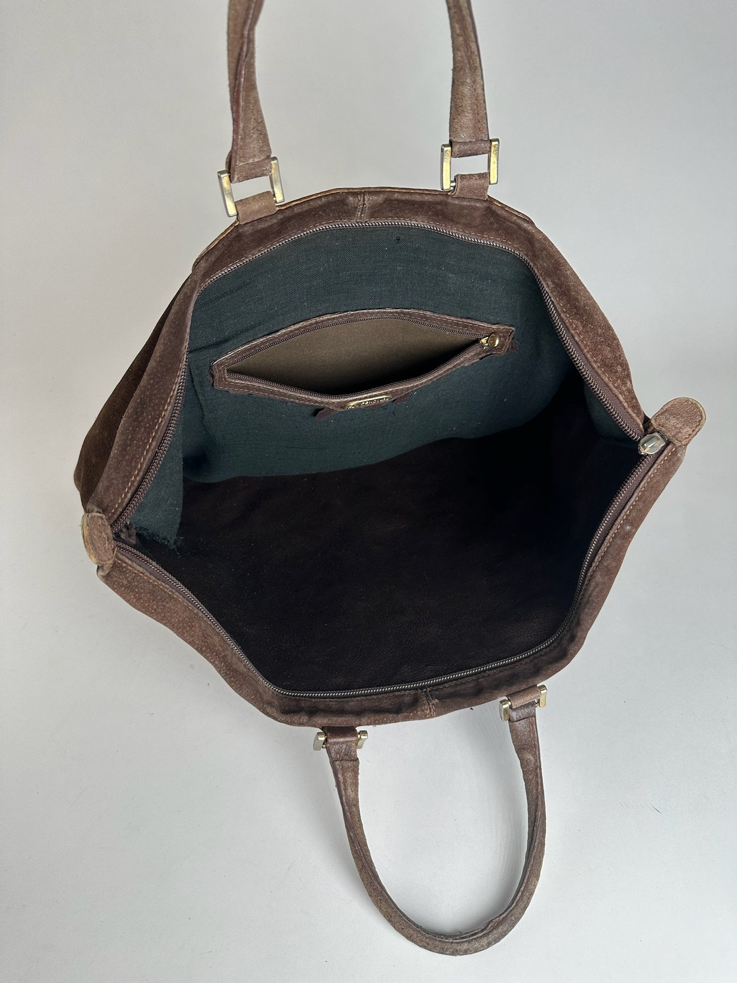 Vintage Fendi Suede Handbag Brown