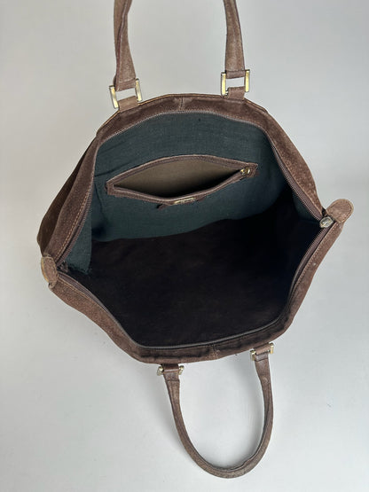 Vintage Fendi Suede Handbag Brown