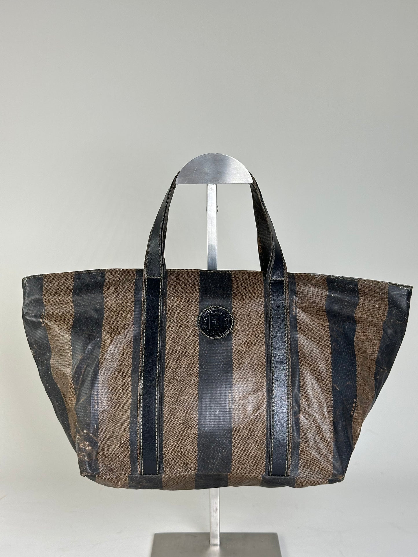 Vintage Fendi Canvas Tote Black Brown