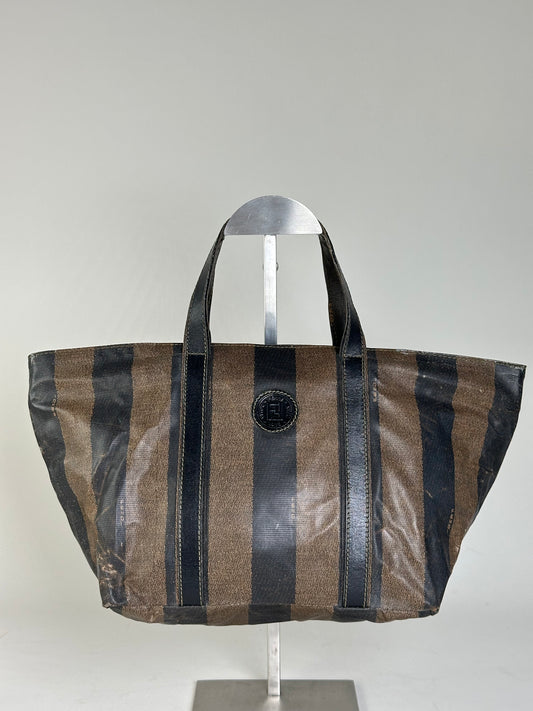 Vintage Fendi Canvas Tote Black Brown
