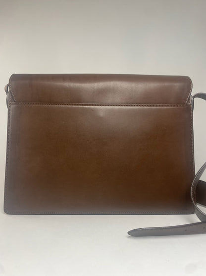 Vintage Issey Miyake Leather Shoulder Briefcase Brown