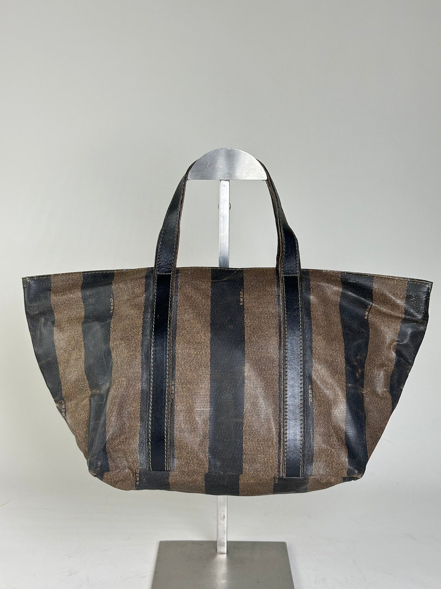 Vintage Fendi Canvas Tote Black Brown