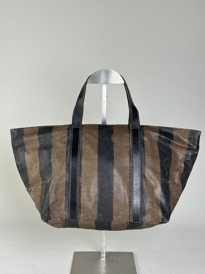 Vintage Fendi Canvas Tote Black Brown