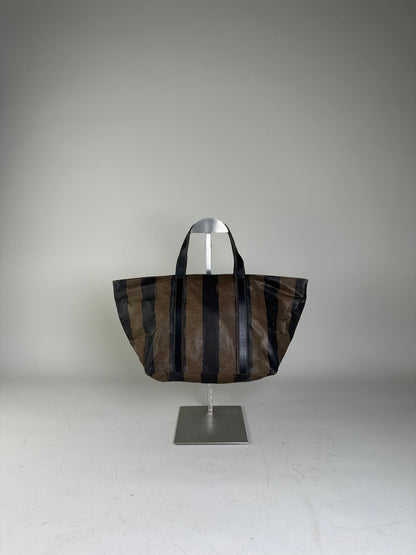 Vintage Fendi Canvas Tote Black Brown