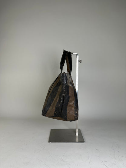 Vintage Fendi Canvas Tote Black Brown