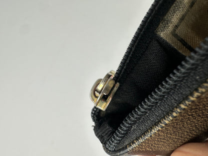 Vintage Fendi Card Holder Striped Brown