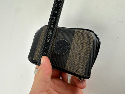 Vintage Fendi Card Holder Striped Brown